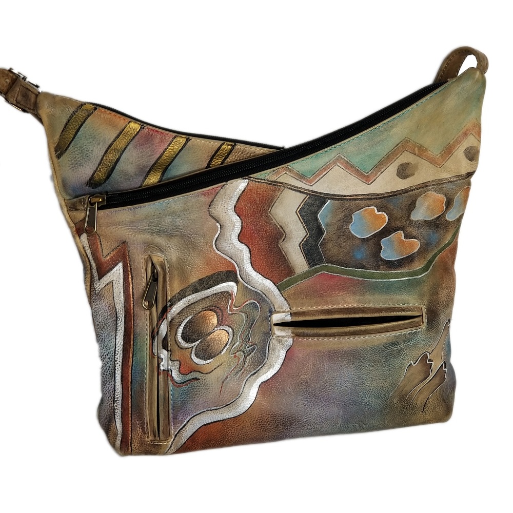 Genuine Leather, Hand-Painted Anuschka Handbag